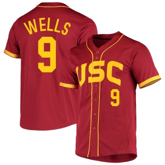 Men's USC Trojans Carson Wells Cardinal Vapor Untouchable Full-Button Baseball Jersey - Replica