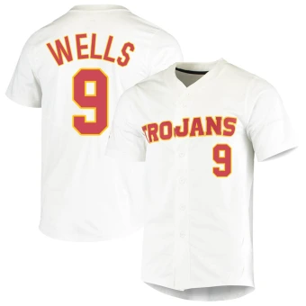 Men's USC Trojans Carson Wells Vapor Untouchable Full-Button Baseball Jersey - Replica White