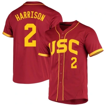 Men's USC Trojans KaiKea Harrison Cardinal Vapor Untouchable Full-Button Baseball Jersey - Replica