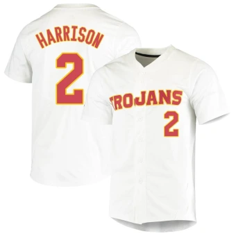 Men's USC Trojans KaiKea Harrison Vapor Untouchable Full-Button Baseball Jersey - Replica White