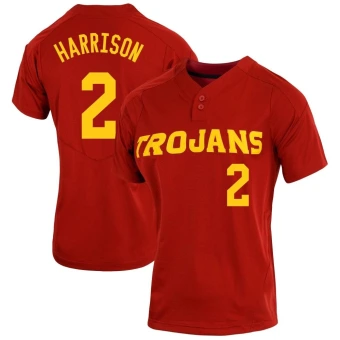 Women's USC Trojans KaiKea Harrison Cardinal Vapor Two-Button Baseball Jersey - Replica