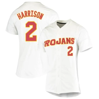 Women's USC Trojans KaiKea Harrison Vapor Untouchable Full-Button Baseball Jersey - Replica White